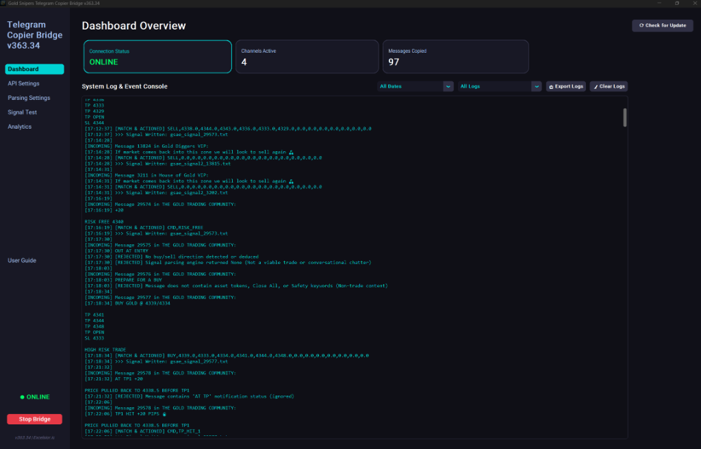 Desktop Bridge Dashboard