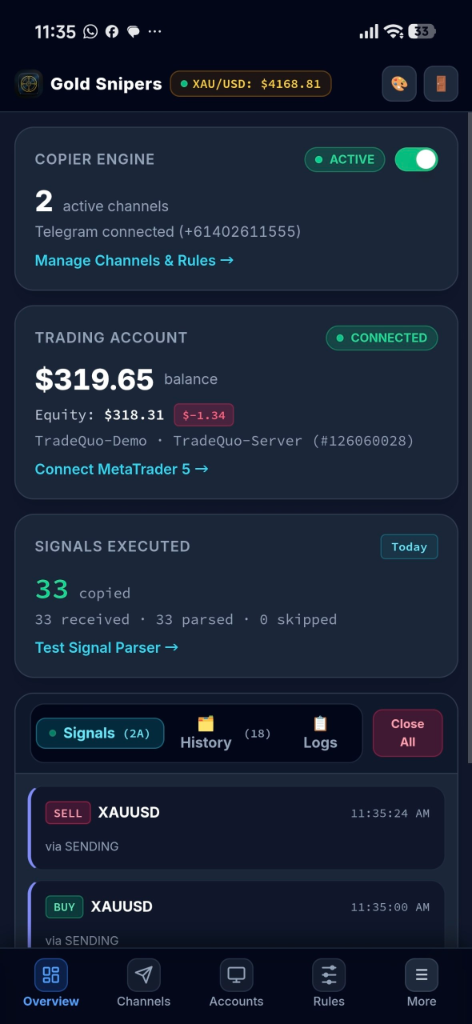 Gold Snipers Mobile PWA View